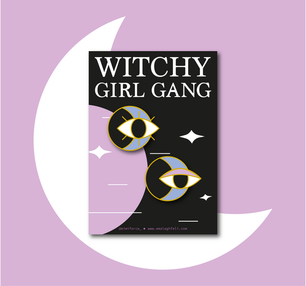 Moon Eyes enamel pins